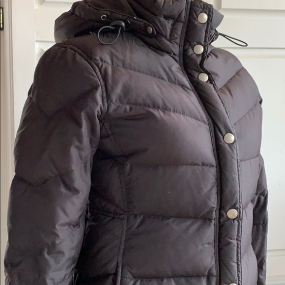 * J.CREW Down Feather Winter Puffer Coat Hood BLK - Picture 2 of 7